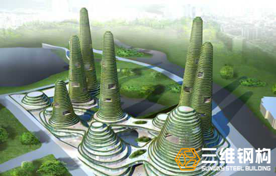 三維鋼結構建筑